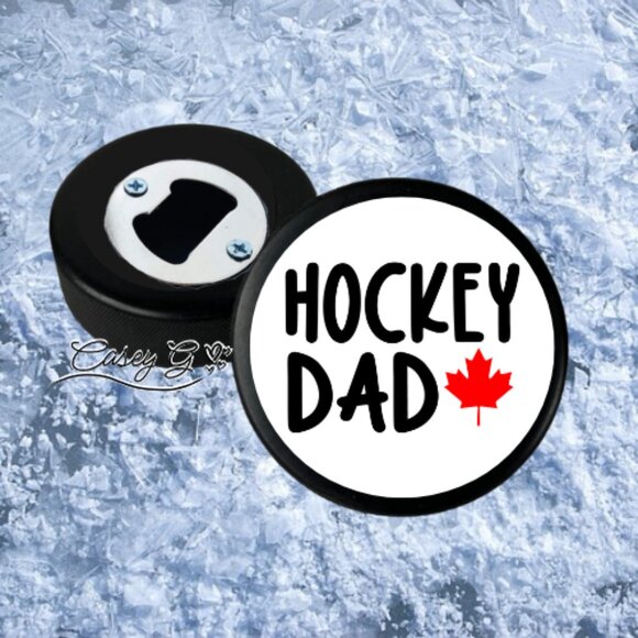 NEW**Hockey Dad*Christmas Gift* Hockey Puck Bottle Opener - Picture 1 of 2